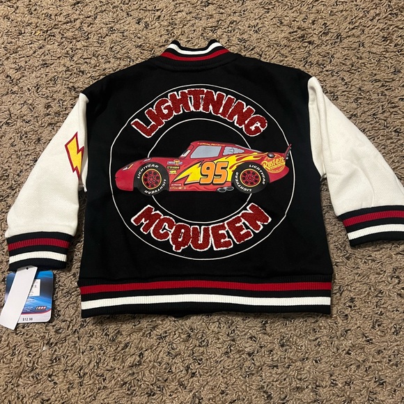 NWT Disney Cars Lightning McQueen Bomber Jacket Size 2T - Picture 3 of 4